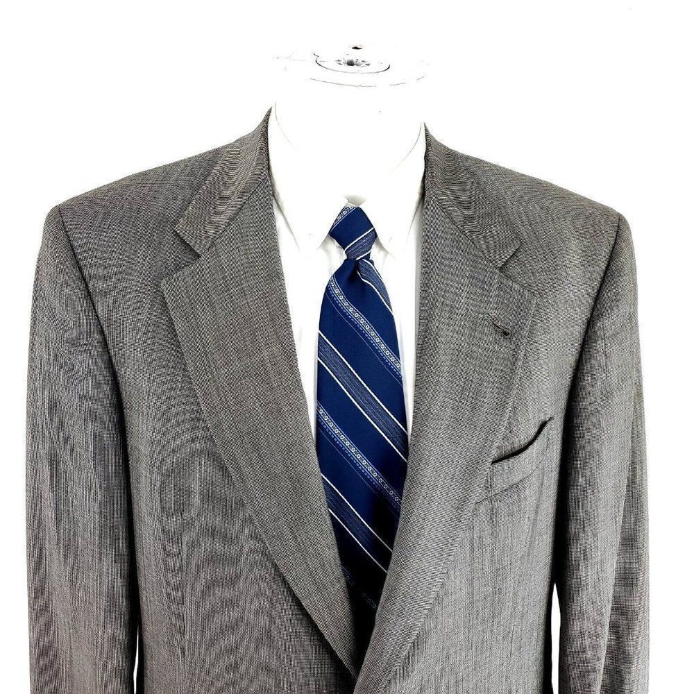Hart Schaffner Marx Wool 2 Button Blazer 40R Gray Check‎